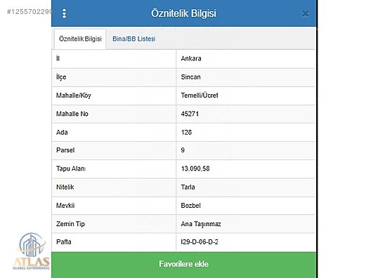 ÜCRET MAHALLESİ 13.090 M2 TEK TAPU SATILIK TARLA
